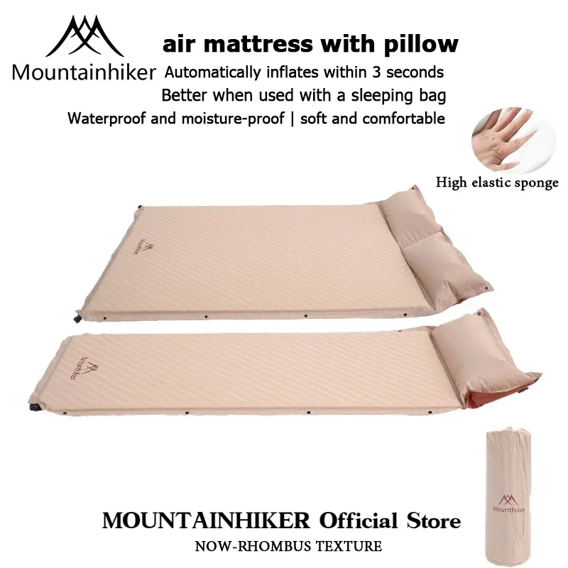 MOUNTAINHIKER 5cm Camping Self-Inflating Mattress Ultra -thick Memory Foam Single/Double Waterproof Pad Camping Bed Mat Out