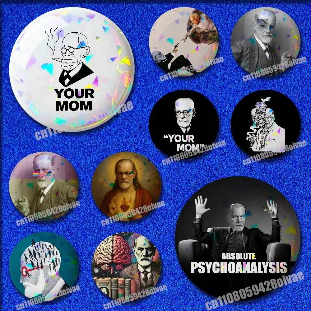 

Psychoanalysis Sigmund Freud Insignia Badge Case For Collectibles 32mm 58mm Ornament Brooch Button Round Pins