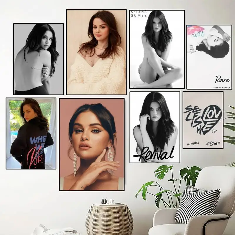 Singer Selena Gomez Actress POSTER Prints Wall Painting Bedroom Living Room Wall Sticker Small