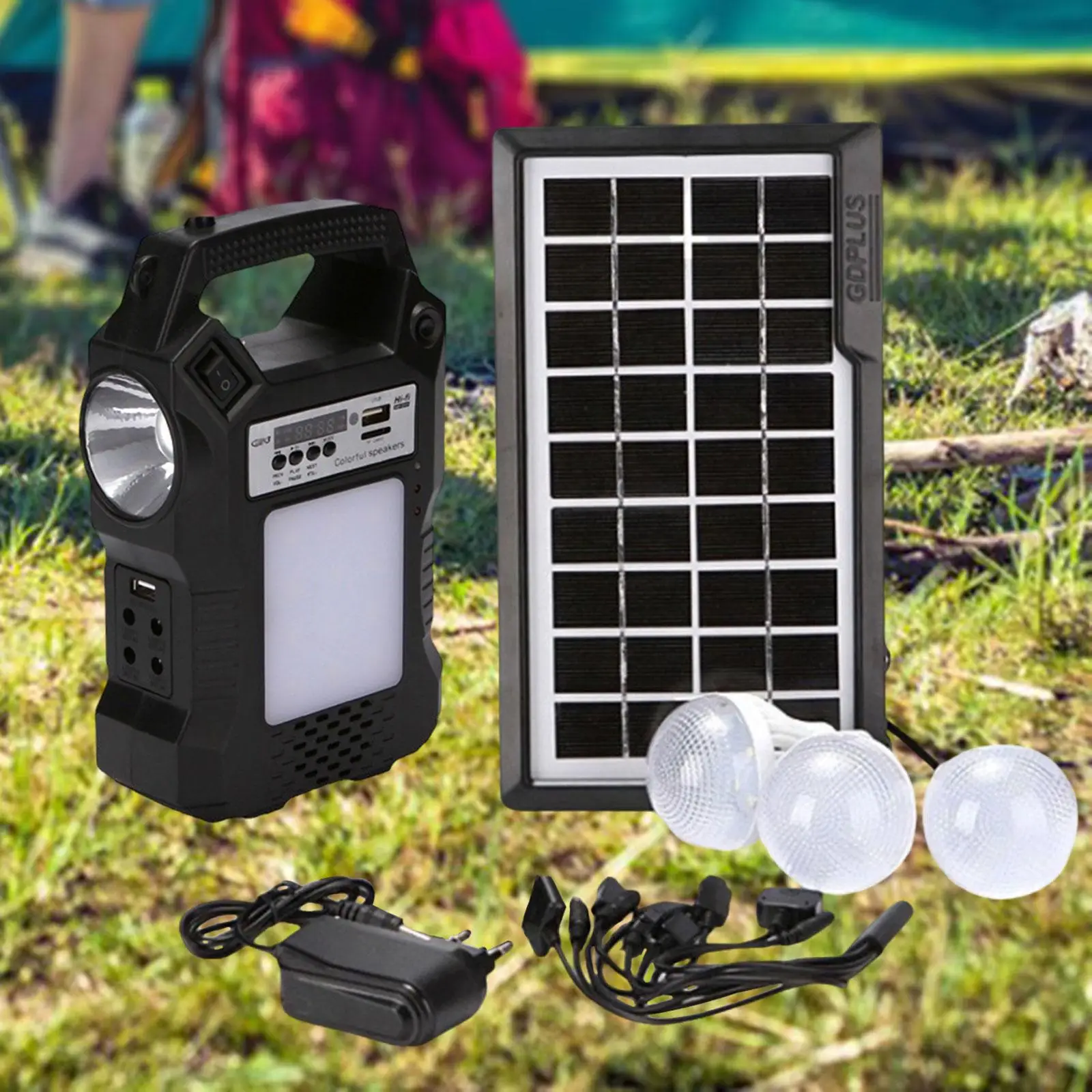 Portátil LED Camping Lanterna, Solar Powered para Emergências