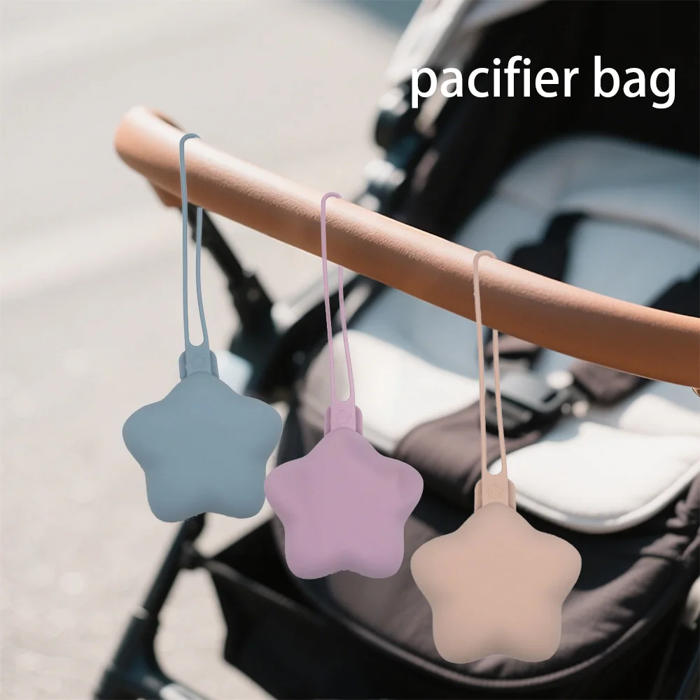 Silicone Pacifier Bag Children's Pacifier Storage Case Silicone Material Easy to Clean Pentagram Pacifier Bag