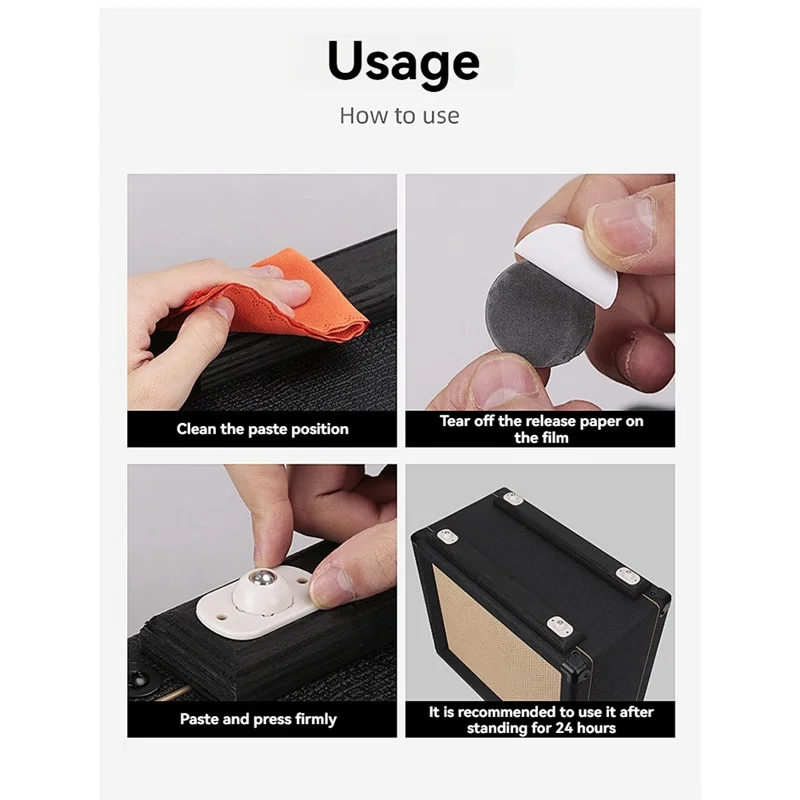 12 Pcs Self Adhesive Mini Caster Wheels 360° Smooth Rotation Universal Roller For Small Appliances Speaker-Y41A