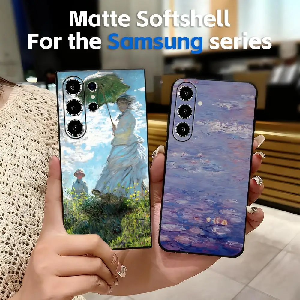 Oscar-Claude Monet Phone Case Soft Black For Samsung S26 S25 S24 S23 S22 S21 S20 Plus Ultra Note20