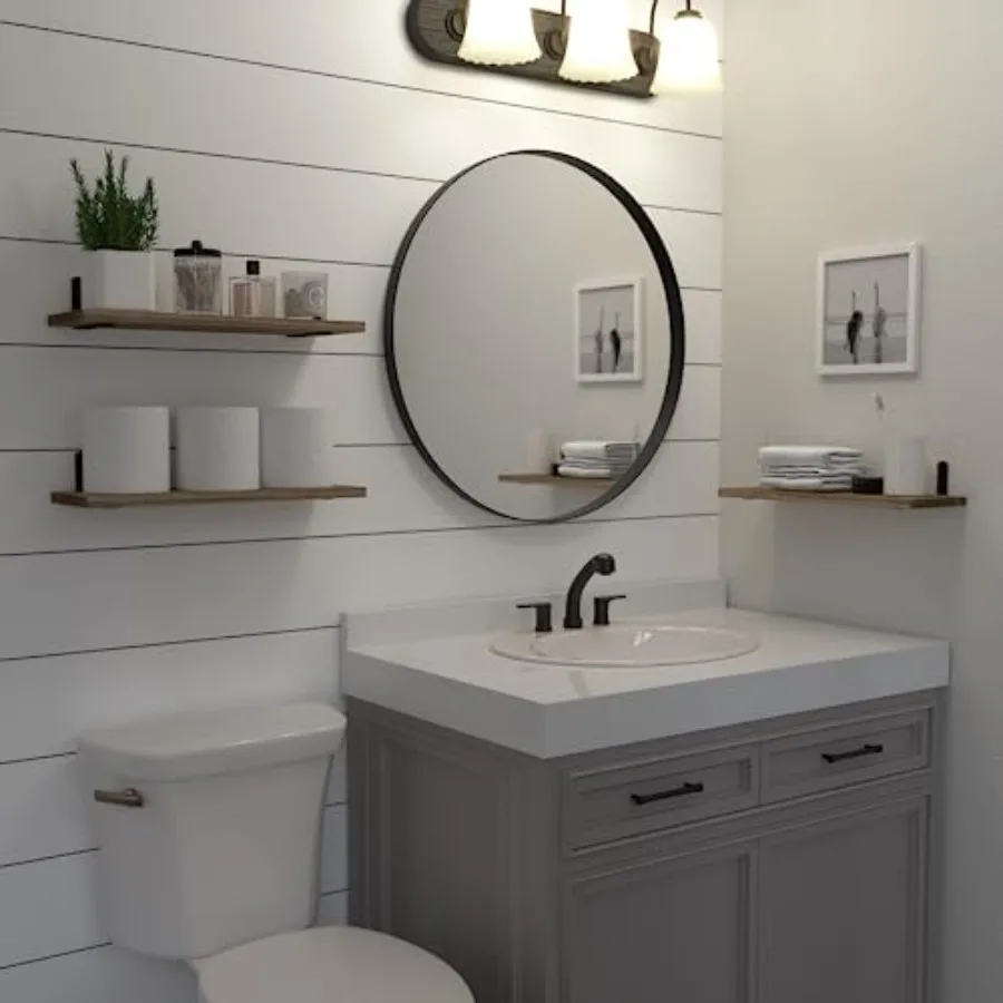 Floating Shelves, 3 Sets Wall Shelves, Wooden Floating Shelves for Wall Décor, Wall Mounted Floating Bathroom Shelf for Storage