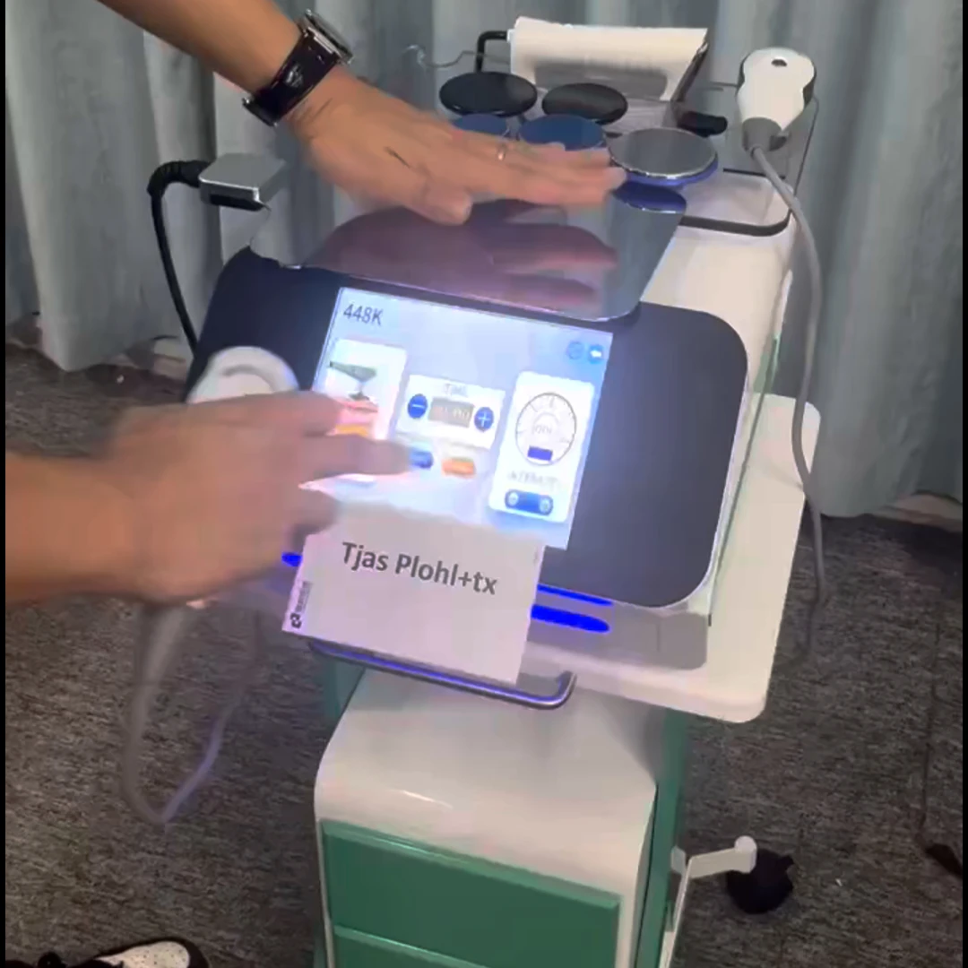 

INDIBA Tecar Терапевтический аппарат 448K CET RET Глубокий нагрев Тепловая физиопия Облегчение боли Реабилитация тела Устройство спортивного восстановления 2025