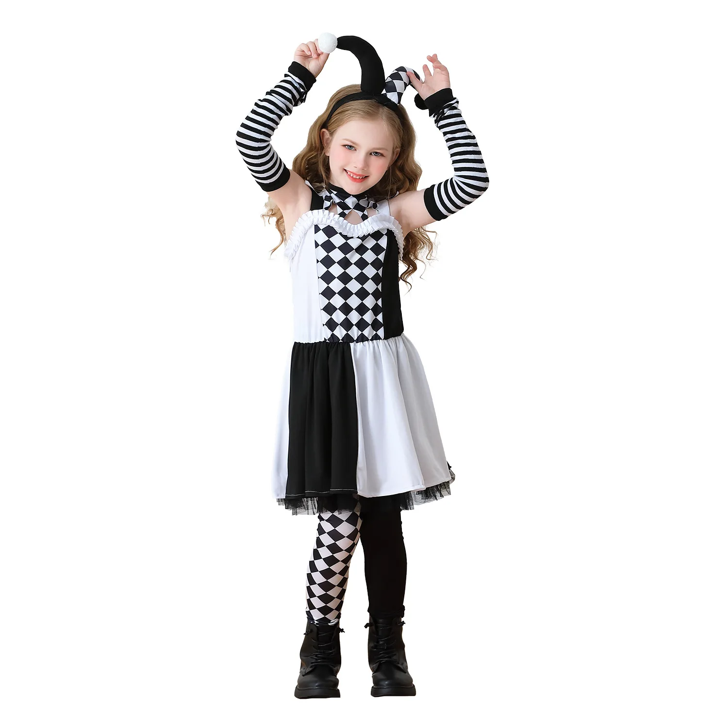 Halloween Cosplay Costumes Girls' Circus Killer Clown Performance Outfits Festival Carnival Birthday Party Clothing Fancy Dress