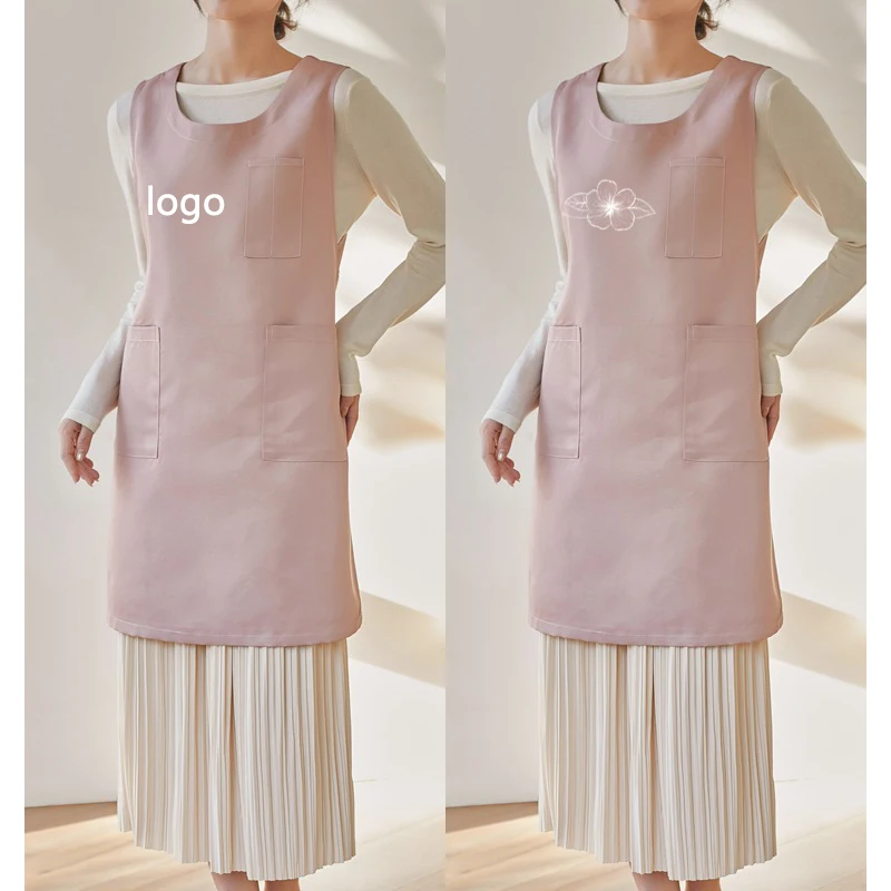 

Элегантный корейский цветочный дизайн, толстый полиэстеровый фартук, водостойкий и индивидуальная настройка логотипа, доступен для домашней кухни