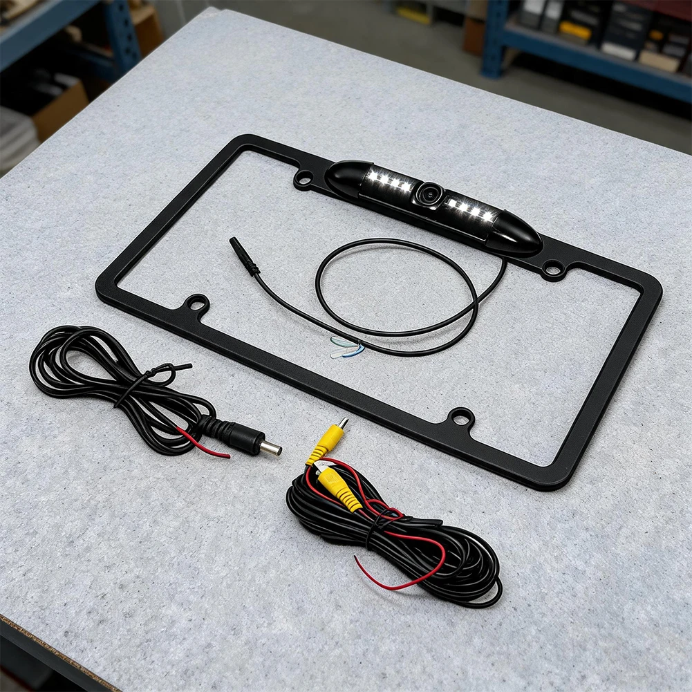 For Night Driving Visibility License Plate Camera CVBS Parking Camera High-strength ABS Material 130mA Current Rating