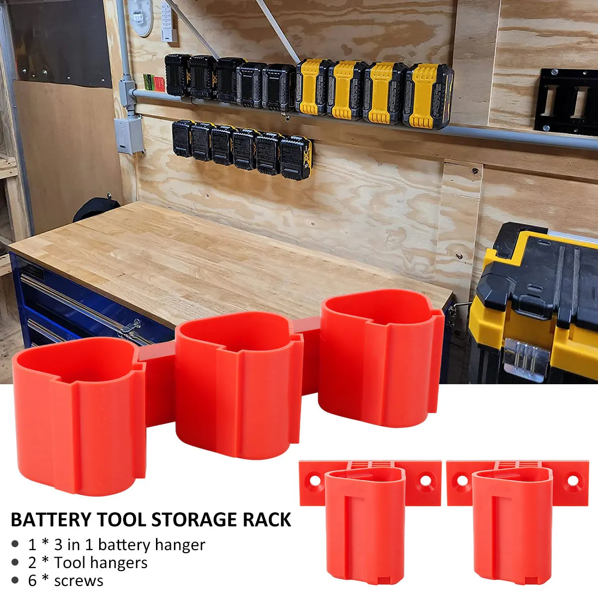 Battery Holder Battery Storage Fixed Bracket Reusable Li-ion Battery Holder Wall Mounted Battery Rack Sturdy Battery Hanger