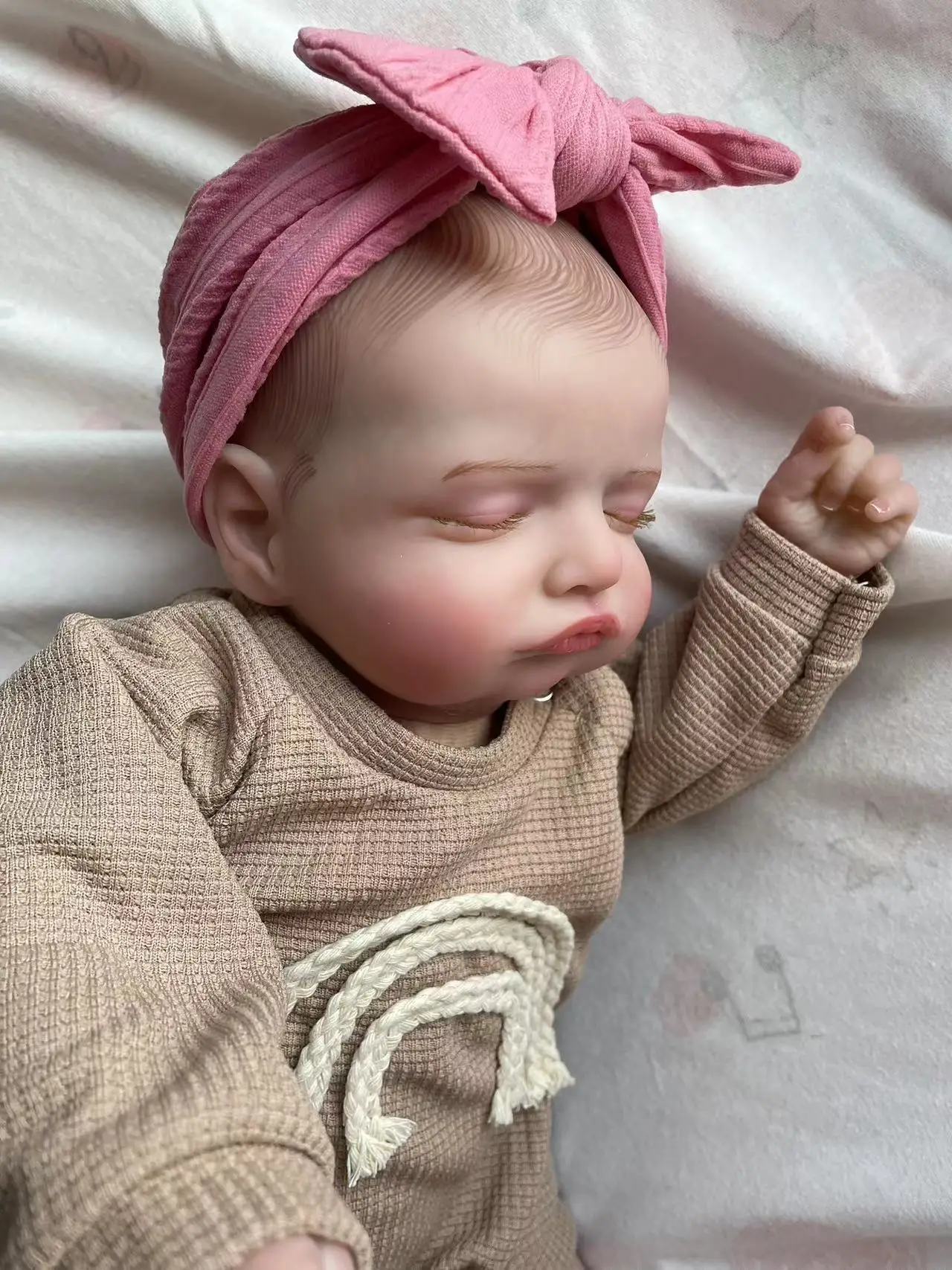 45CM Rosalie Reborn Doll Sleeping Polular Soft body Hand-Drawing Hair 3D Skin Tone with Veins Collectible Art Doll