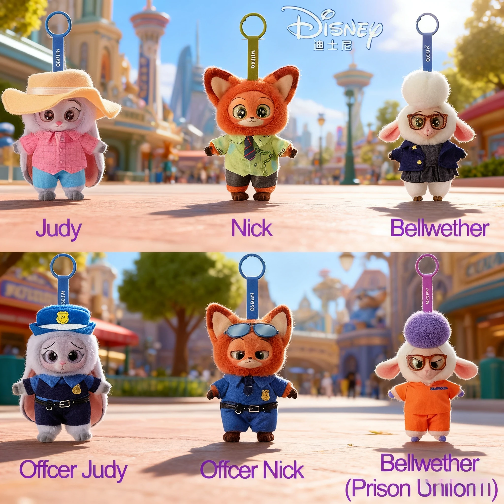 2025 صندوق أعمى جديد من Disney Zootopia - سلسلة مفاتيح من الفينيل من Nick & Judy، لعبة عصرية قابلة للجمع هدية صندوق غامض عشوائي