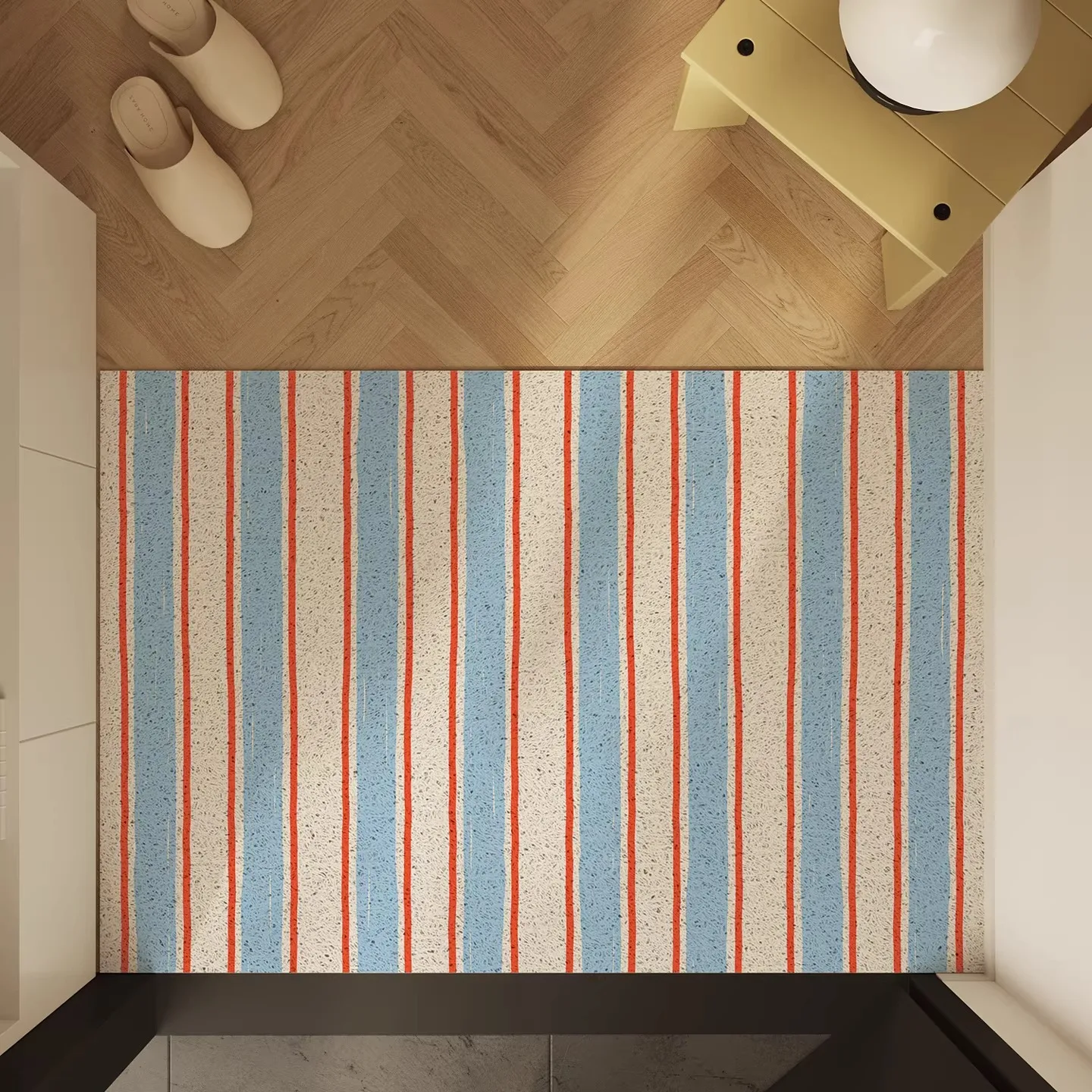 Striped Entrance Door Mats PVC Anti-slip Doormat Dirty Resistant Easy Clean Carpet Home Decoration 러그 Alfombra Entrada De Casa