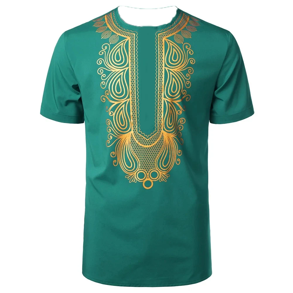 Nova camiseta masculina muçulmano tshirt estilo africano ouro carimbado camiseta 3d impresso verão feminino tshirt roupas criança camisa y2k
