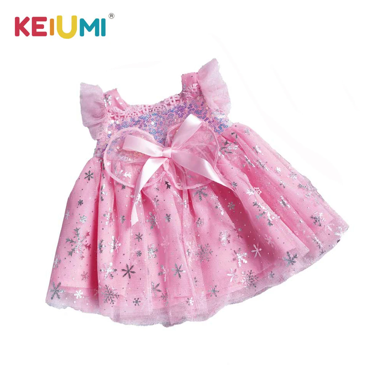 

KEIUMI Reborn Dolls Bling Dress Fit for 22-23 Inch Babies Pink Yarn Skirt Girl Doll Accessories Kids Early Educational Toy