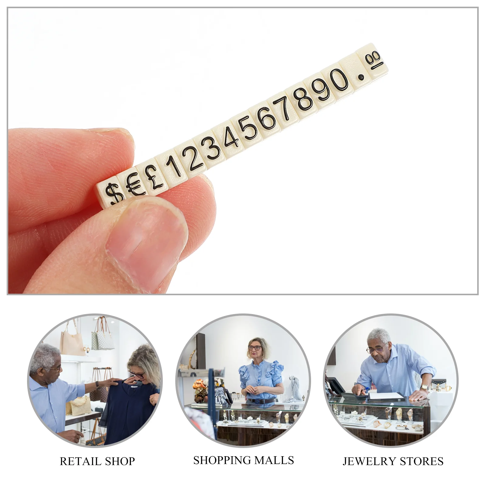 20 Pcs Price Tag Label Tags for Jewelry Pricing Stand Display Stands Cube Blocks Adjustable