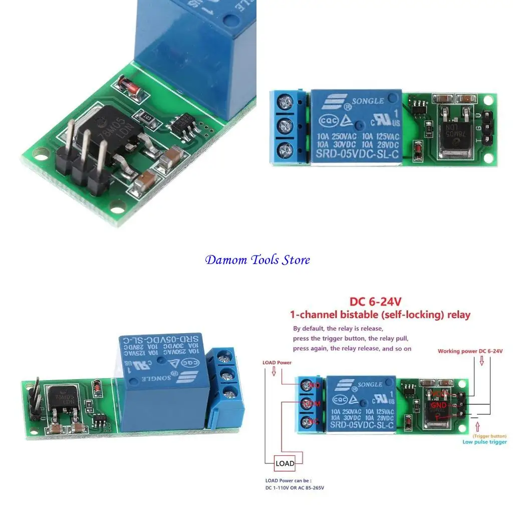 57BE 6-24V Flip-Flop for Latch Bistable Self-locking Low Trigger Module