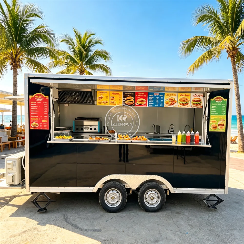 Mobile Concession Trailer Mobile Kitchen Taco Juice Food Truck Commercial Smoothie Juice Beverage Food Trailer with Full Kitchen