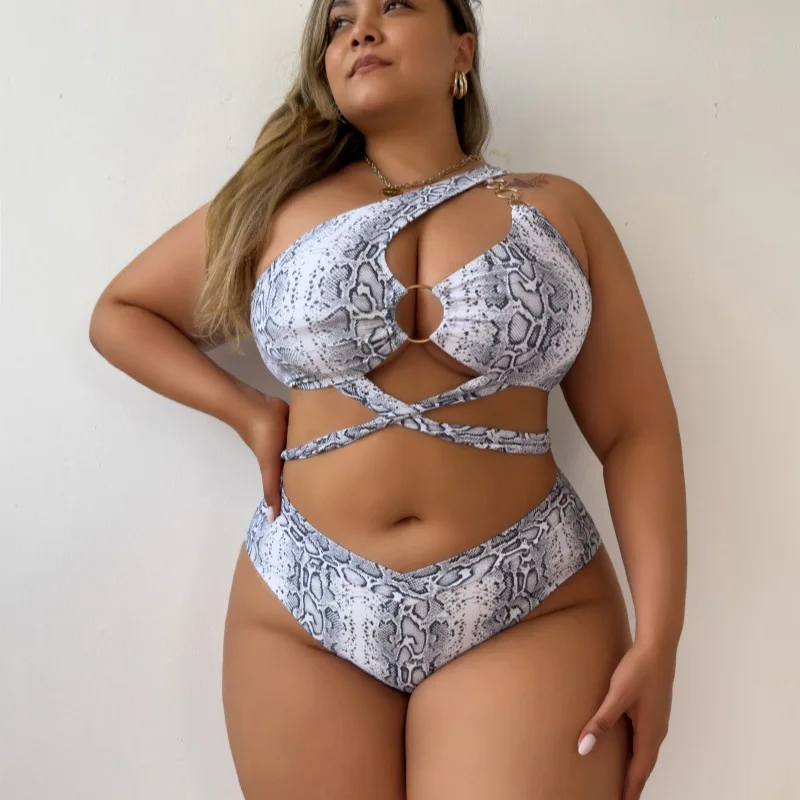 European and American New Fashion Bikini Sexy Snake Pattern Two-piece Set Split Large Size Popular Swimsuit Swimsuit