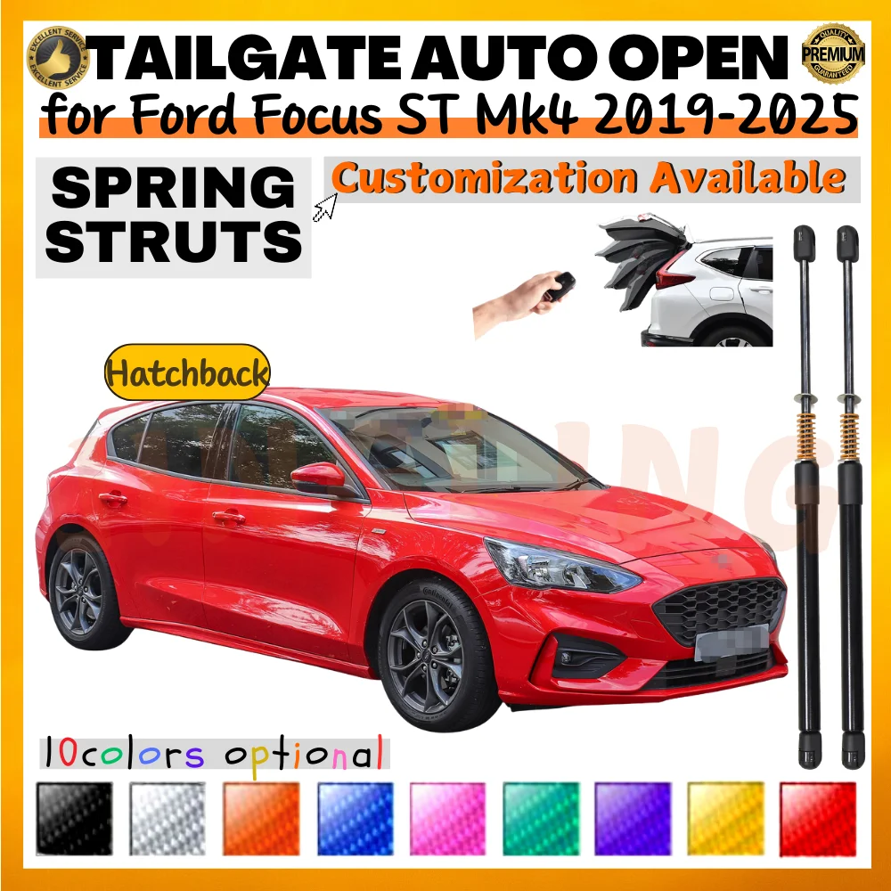 Qty(2) Trunk Struts with Spring for Ford Focus ST Mk4 Hatchback 2019-2025 Rear Tailgate Boot Lift Supports Shock Absorbers