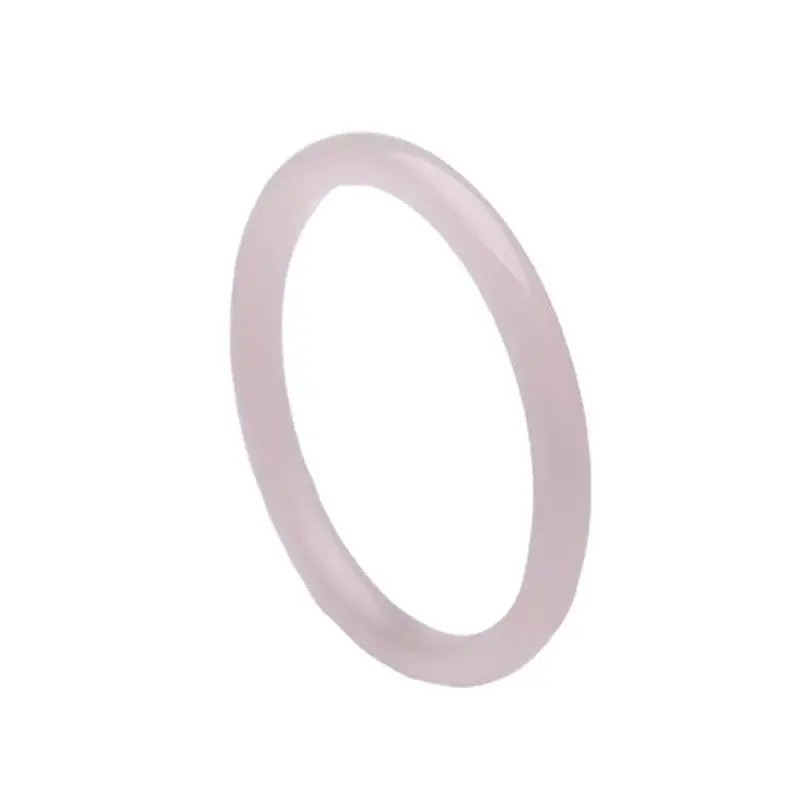 

Pink round bar bracelet Qinghai material lotus root powder jade bracelet women's jingle bracelet