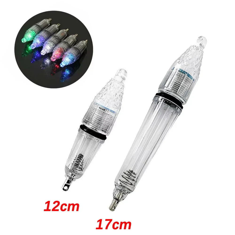 1PCS Deep Drop Underwater LED Lure Light 12cm/17cm 0-300M Fishing Flash Lamp Waterproof Night Fishing Sea Fishing Accessories