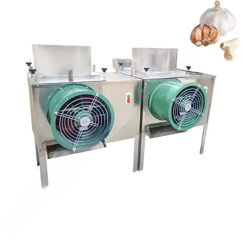 Custom Double Unit Stainless Steel Garlic Separating Machine Wind Blowing Garlic Bulb Splitter For Large Garlic Processing Plant