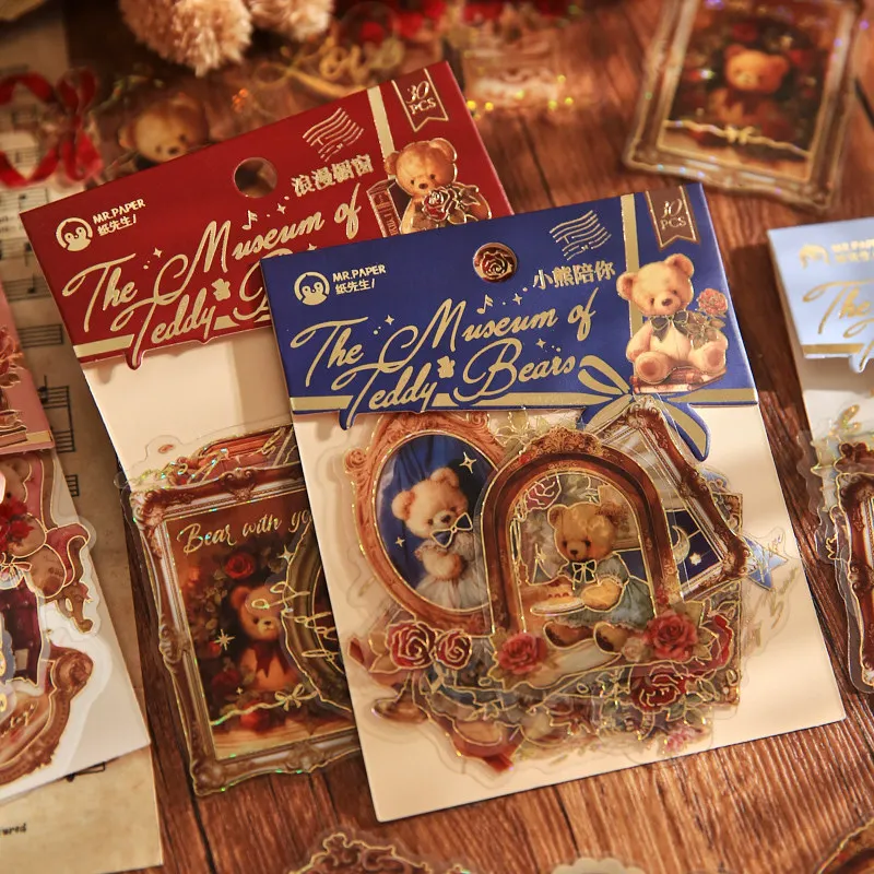 

30 шт./1 лот Kawaii наклейки для скрапбукинга маленький медвежонок романтический дом мусорный журнал золотой планировщик канцелярские наклейки планировщик декоративные