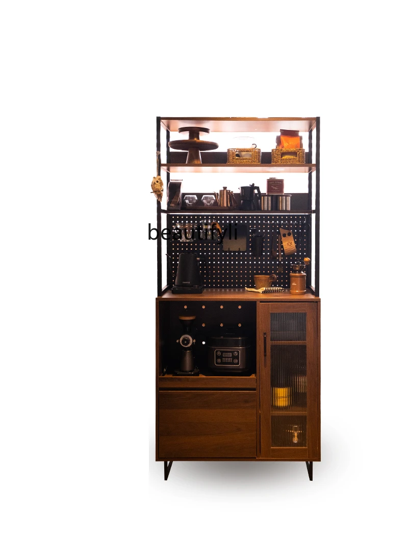 Wire-Wrap Board Sideboard Cabinet Wall-Side Sundries Cabinet Household Kitchen Japanese-Style Storage Tea Cabinet