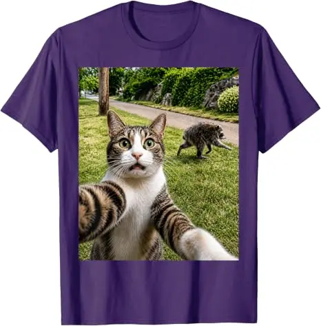 Jimothy Cat Selfie Raccoon Legend T-Shirt Y2k Niedliches Jimothy Raccoon Kitty Lover Grafik-Bekleidung für Frauen Männer Streetwear T-Shirts – Detail 19