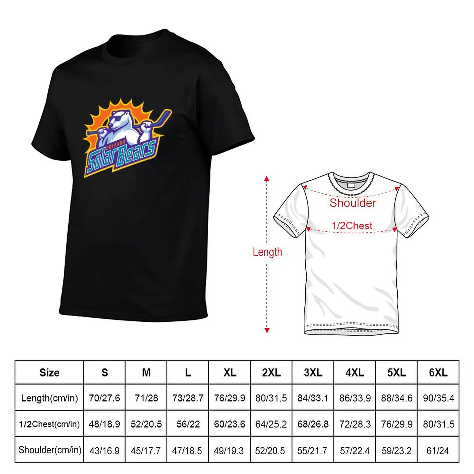 Orlando Solar Bears T-Shirt Regular Fit Plain Tee Shirt