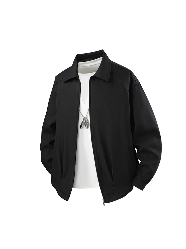 

2025 Autumn Early Hystorical Sle American Basic Pure Color Stand Collar Jaet Casual Versatile Men's Outerwear