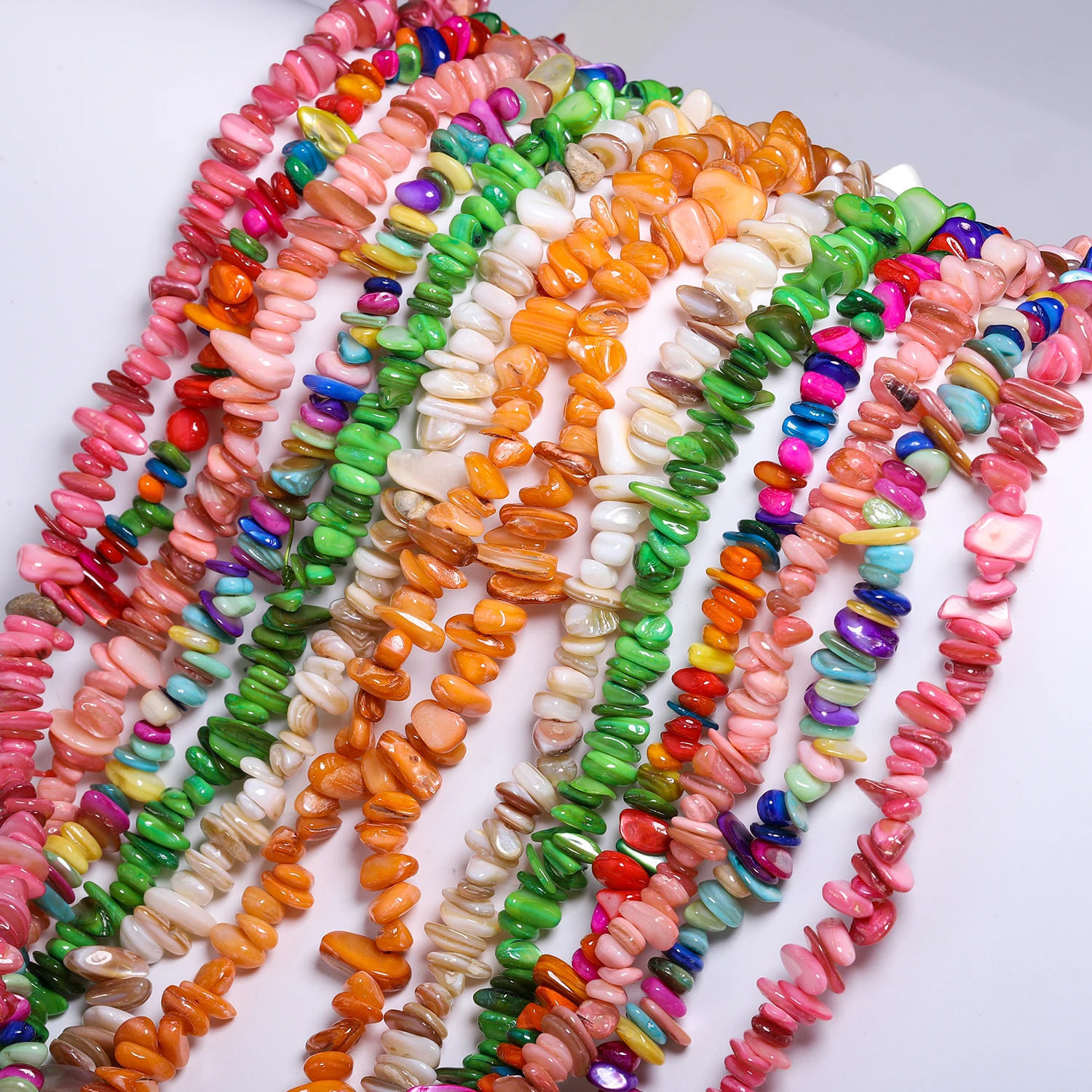 5-8mm Natural Irregular Crushed Stone Shell Beads Multicolor Spacer Beads for DIY Bracelet Necklace Decorative Accessories