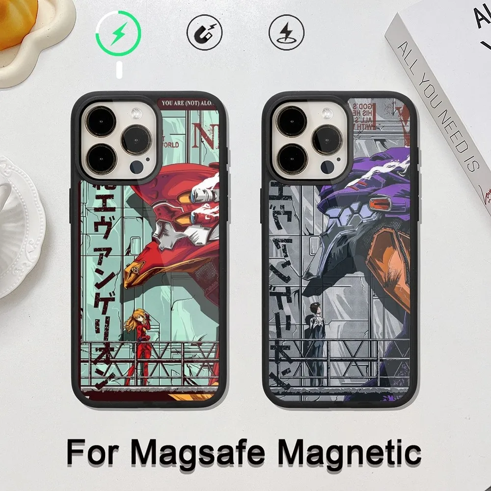 Cartoon Soryu Asuka Langley  Phone Case For iPhone 14 13 12 11 15 Pro Max Plus Magsafe Magnetic Cover