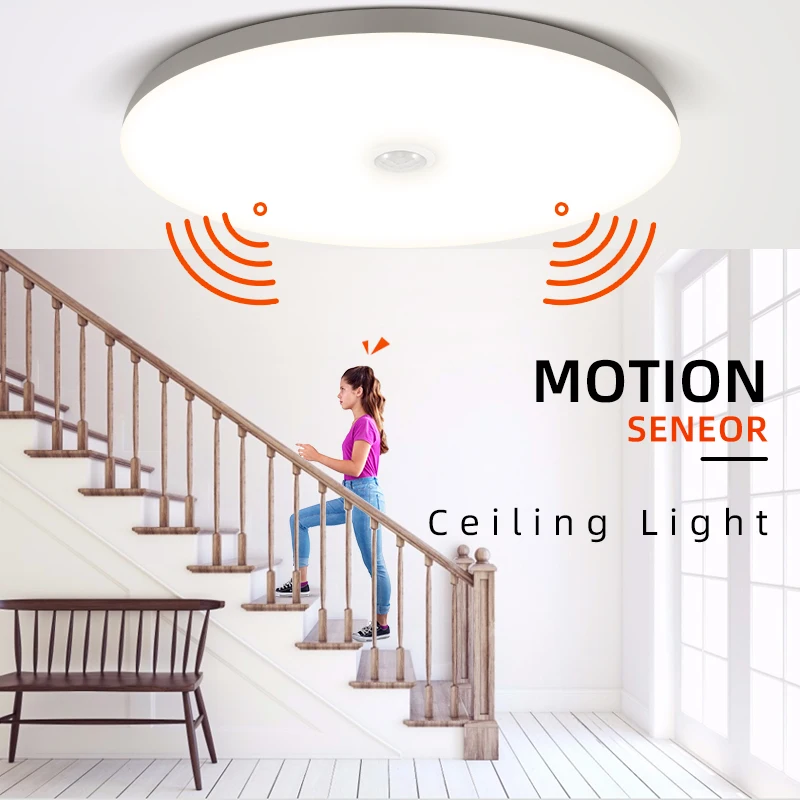 LED Smart Ceiling Light Motion Sensor Night Lamp Hanging Top Home Appliances Porch Light Induction Ceiling Lighting Chandelier