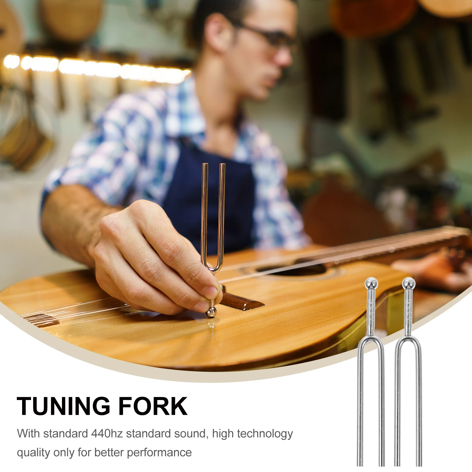 

2 Pcs Guitar Tone Fork 440Hz Tuning Forks Tuners Practical Music Instrument Violin