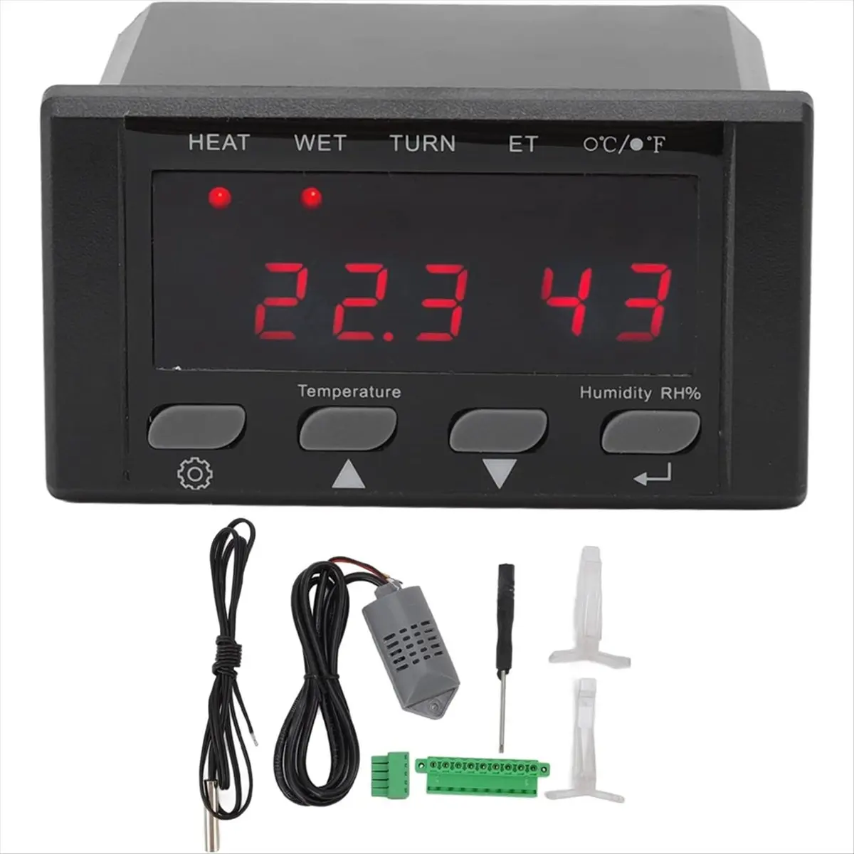 DT38 HT-10 Egg Incubator Temperature Controller, 220V/110V Full Automatic Control Incubator Temp Humidity Controller US Plug