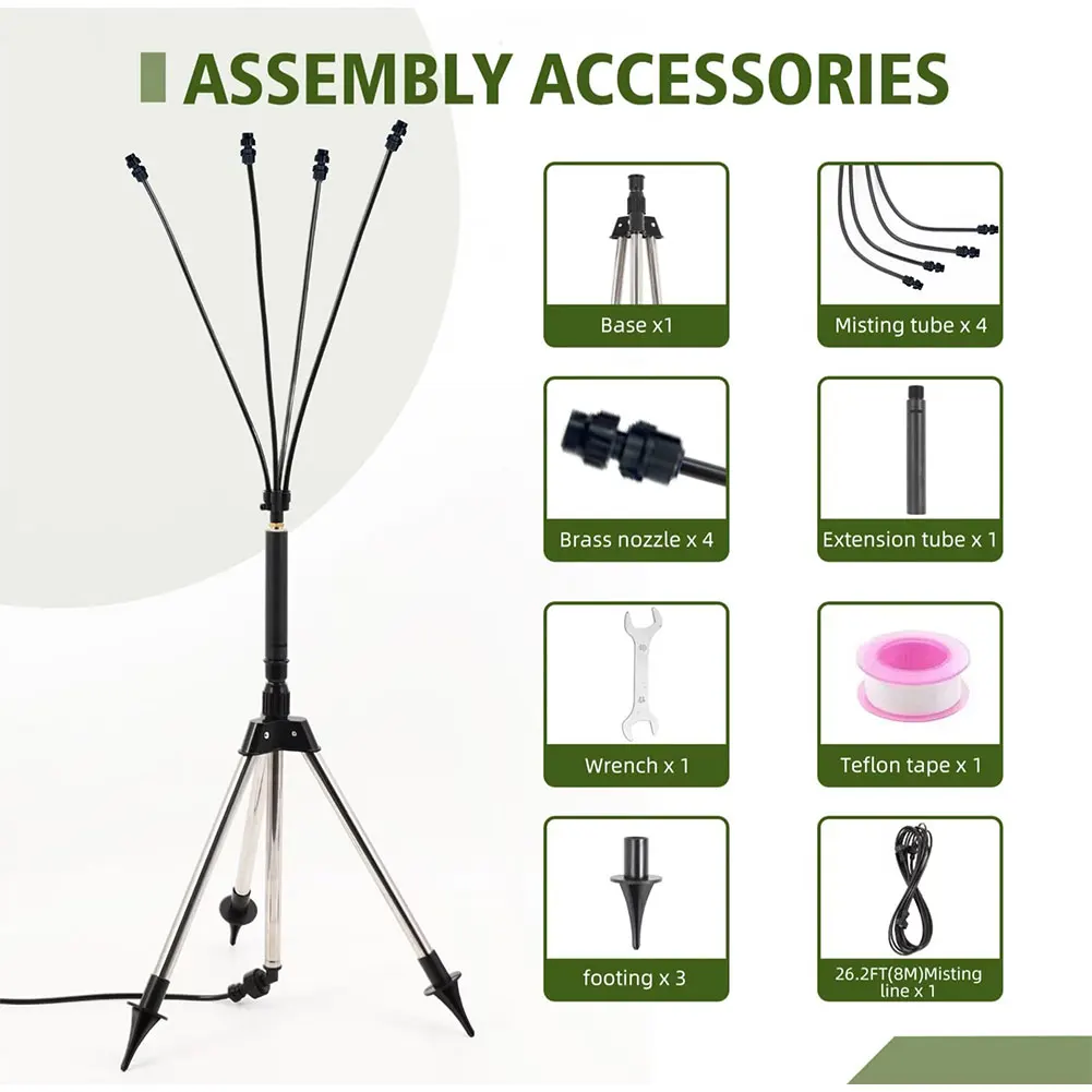 

Patio Standing Misters Adjustable Portable Stand Mister Portable Misting Cooling System for Pool BBQ Cooling Kids Water Playing