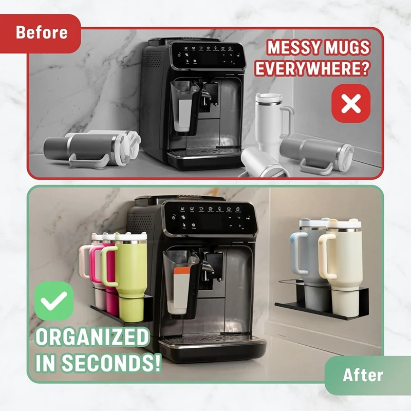 Magnetic Cup Holder - Dual Attachment for 30&40 Oz Tumblers, Ideal for Kitchen & Office-AD23