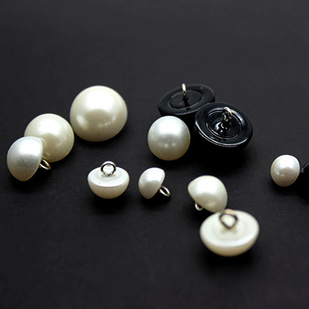 

200pcs Plastic Mushroom Buttons Sewing Diy Accessories Eyes Pearl Beads Craft Decoration Round Smooth Versatile Scrapbooking