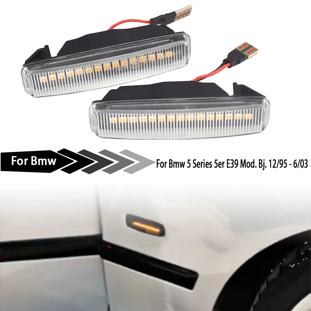 

2Pcs Dynamic LED Indicator Blinker Side Marker Sequential For Bmw 5 Series 5er E39 Mod. Bj. 12/95 - 6/03Turn Signal Lights