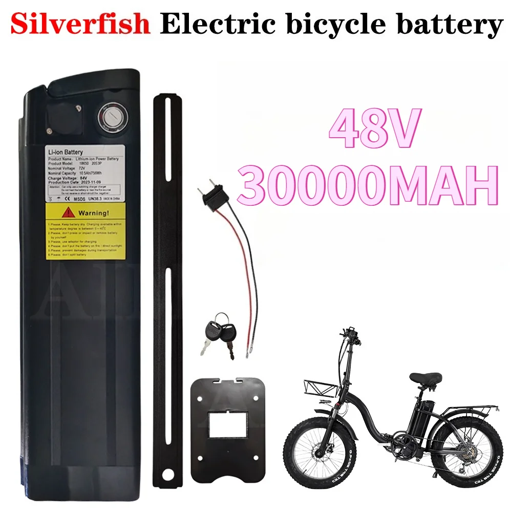 Original 48V Silver Fish Style batteria 30Ah High quality 500W 750W 1000W High-power 18650 Lithium ion battery pack