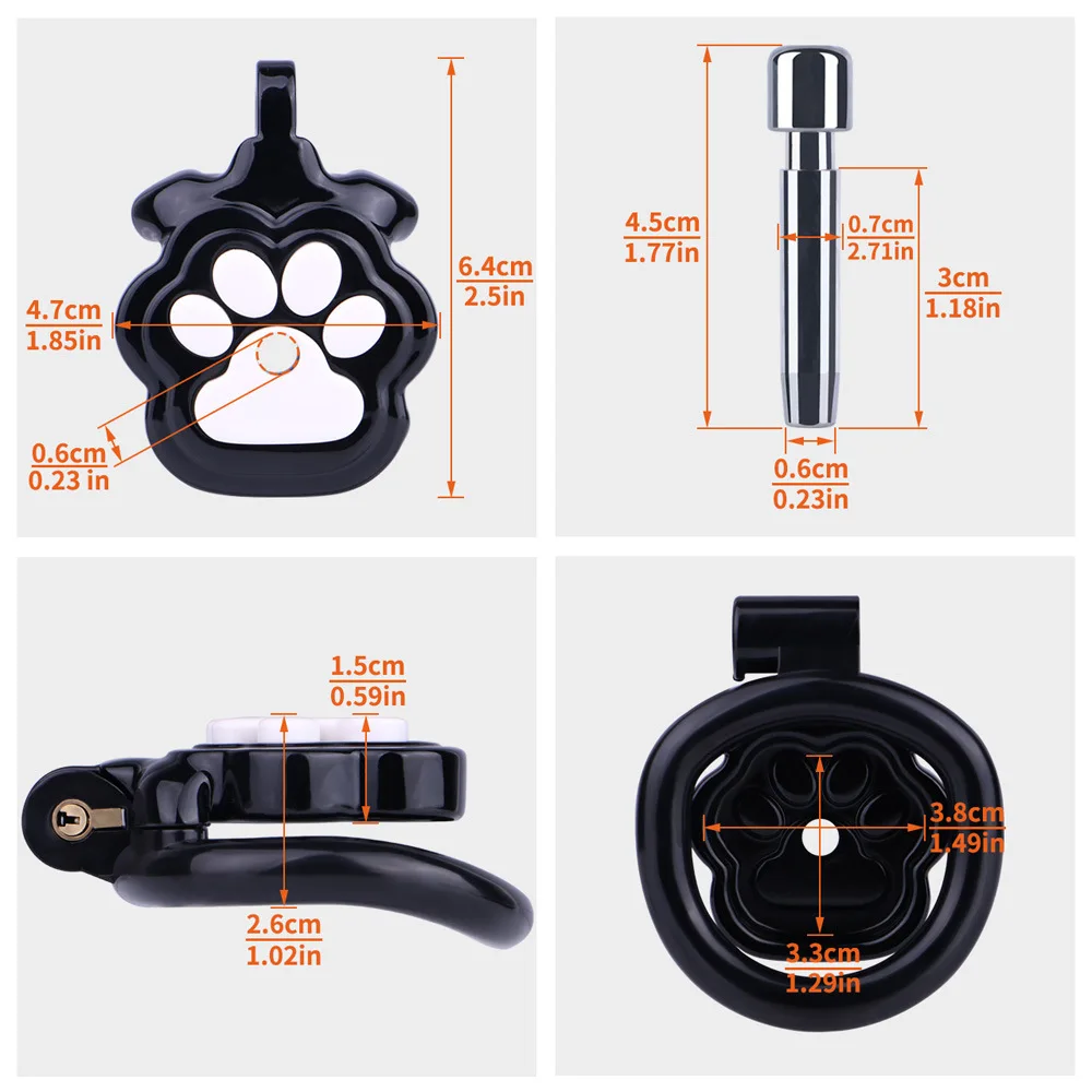 New Cat's Paw Chastity Cage Penis CB Lock Sissy Penis Cages with Chastity Belt Cock Ring Adult Sex Toys for Men Gay Dick Bondage view 3