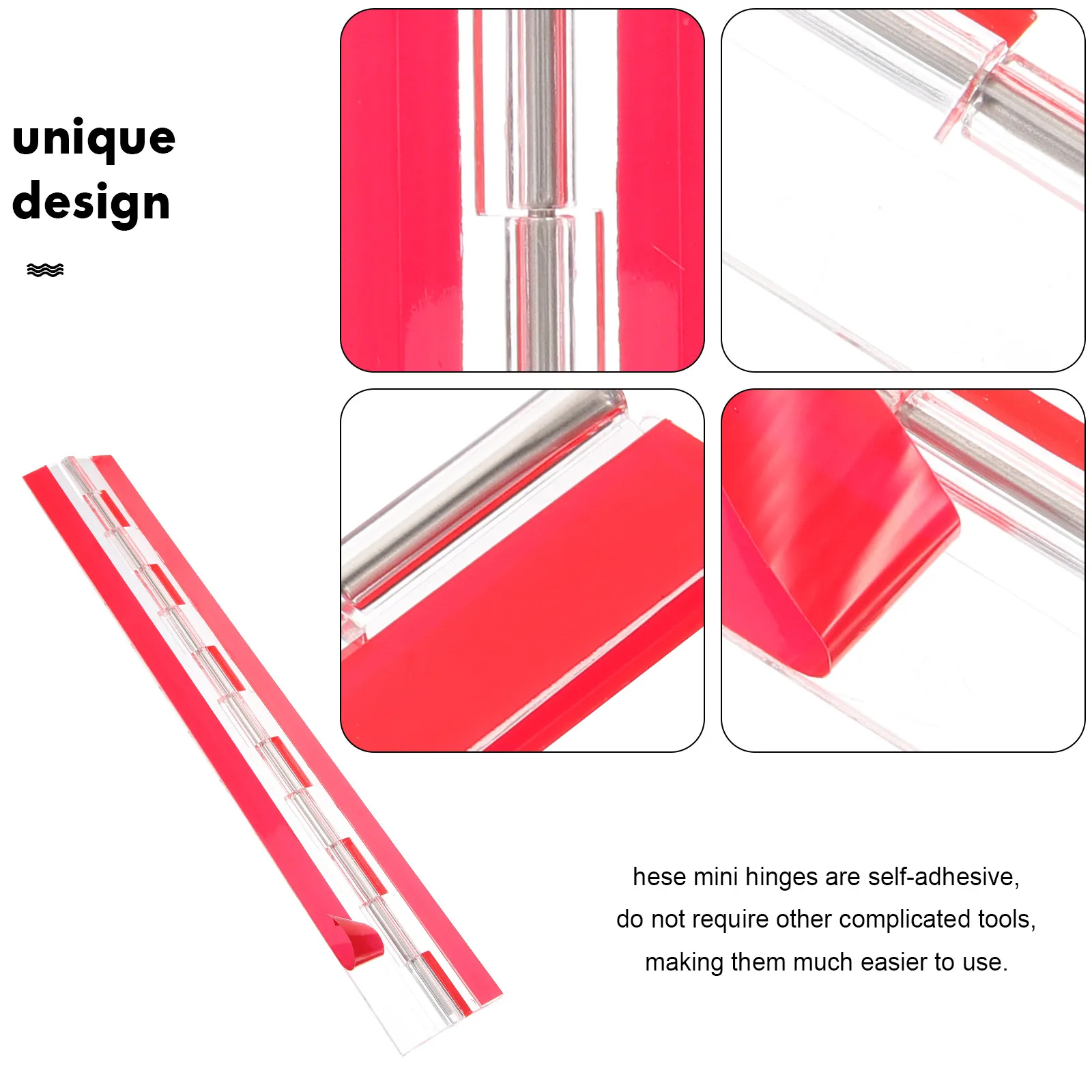 

1pcs Self Adhesive Acrylic 150x45mm Clear Mini Piano Hinges for Wooden Case Crafts Folding Box Hinges Long Hardware