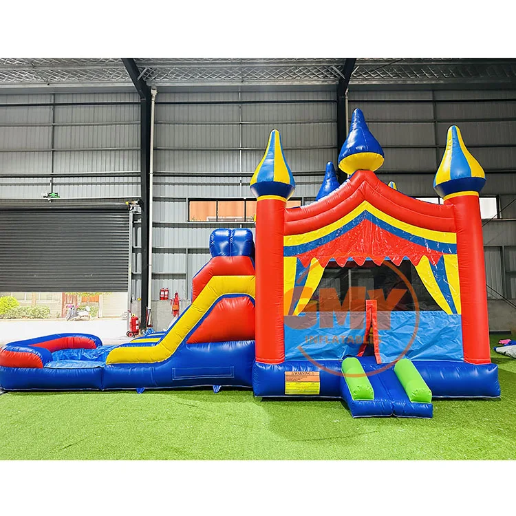 Imagen 4: Castillo Inflable Pequeño y Colorido con 2 Toboganes, Castillo Inflable Combinado para Jardín