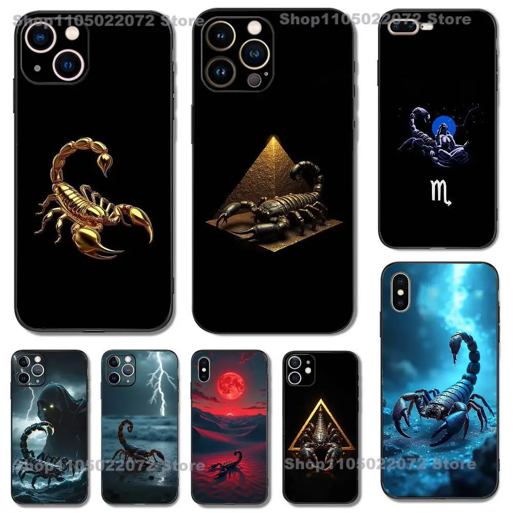 

Cool Animal Scorpion Phone Case For iPhone 17,16,15,14,13,12,11,XR,Pro,XS,Max,XR,Plus,Mini Soft Silicone Black Shockproof