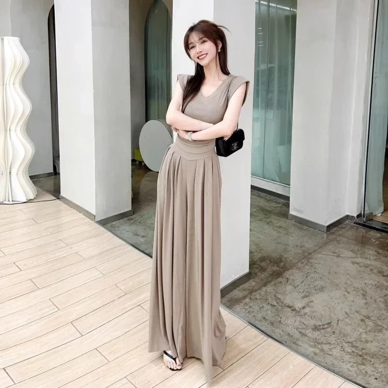 여성용 오피스 팬츠 세트 2피스 전문직 워크 코디 풀 의류 판매 트렌드 2025 의상 고급 바지 여성