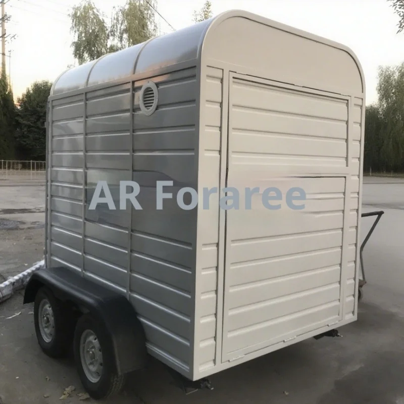 custom.Stainless Steel Mobile Stall Car Hamburger Custom Multi-functional Fast Food Trailer Food Truck