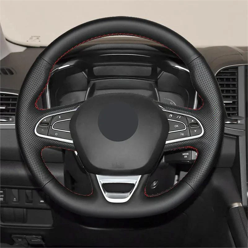 Hand Braid Car Steering Wheel Cover For Renault Megane 4 Kadjar Koleos Talisman Scenic 2016 2017 Perforated Microfiber Leather