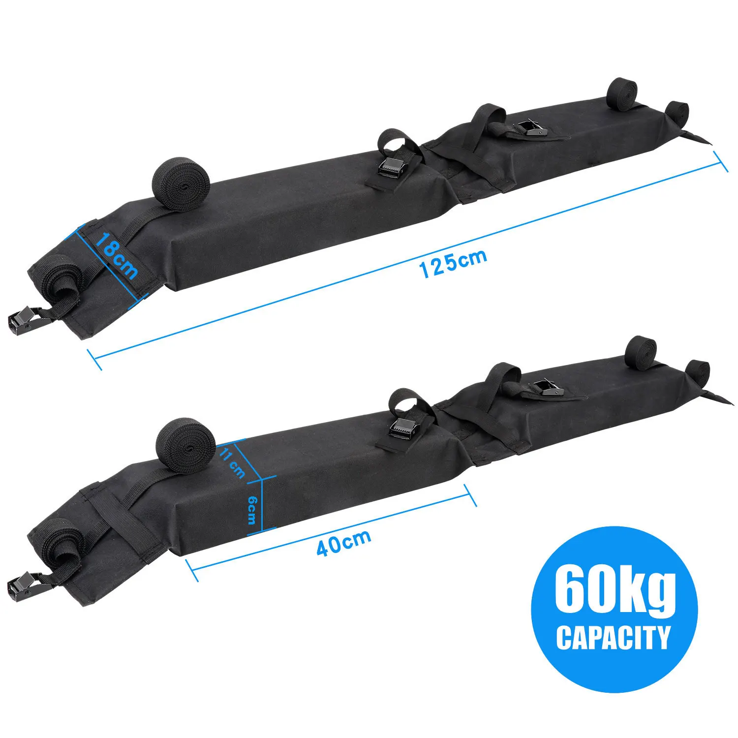 Tappetini per portapacchi morbidi per auto per Kayak tavola da surf SUP canoa portapacchi SUV Crossbar windsurf campeggio Cargo Tie Down Straps