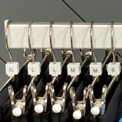 100 PCS Plastic Size Markers for Hanger Per-Printed Square Clothes Hanger Tags White Sizers Garment Clothing Size Coding Tag